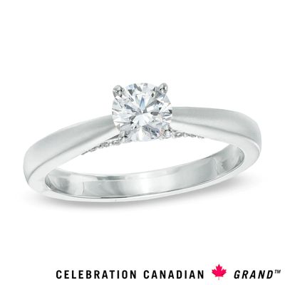 Celebration Canadian Ideal 0.50 CT. T.W. Solitaire Diamond Ring in 14K White Gold (I/I1)|Peoples Jewellers