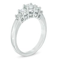 1.00 CT. T.W. Diamond Five Stone Engagement Ring in 14K White Gold|Peoples Jewellers