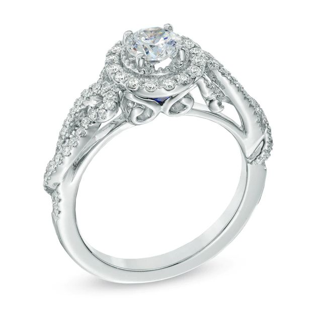 Vera Wang Love Collection 0.83 CT. T.W. Diamond Vintage-Style Engagement Ring in 14K White Gold|Peoples Jewellers