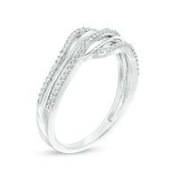 0.20 CT. T.W. Diamond Split Waves Ring in Sterling Silver|Peoples Jewellers