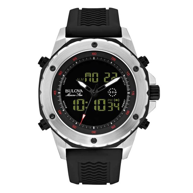 Men's Bulova Marine Star Strap Digital Watch with Black Dial (Model: 98C119)|Peoples Jewellers