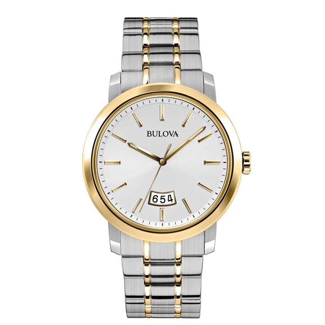 Men's Bulova Two-Tone Watch with Silver-Tone Dial (Model: 98B214)