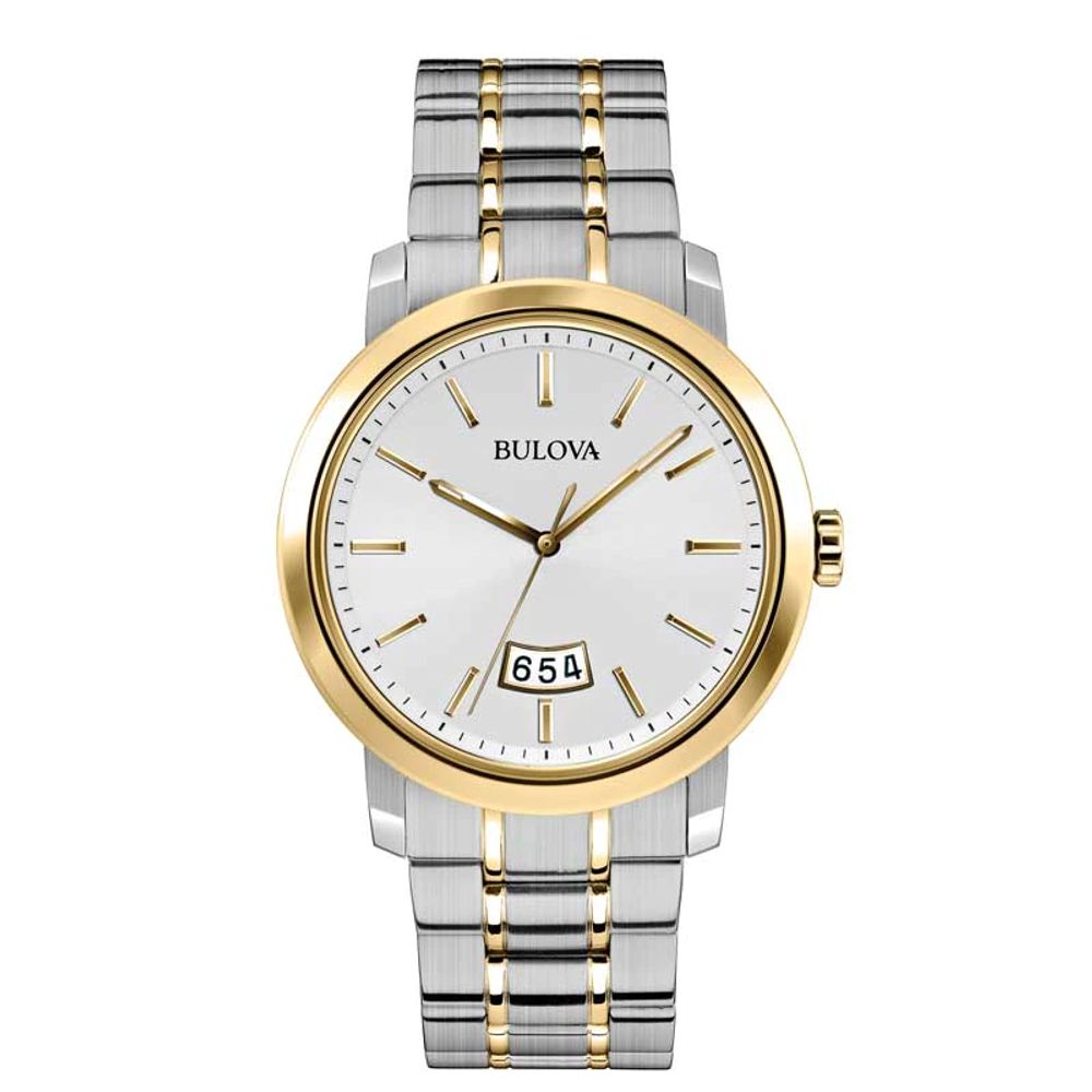 Men's Bulova Two-Tone Watch with Silver-Tone Dial (Model: 98B214)