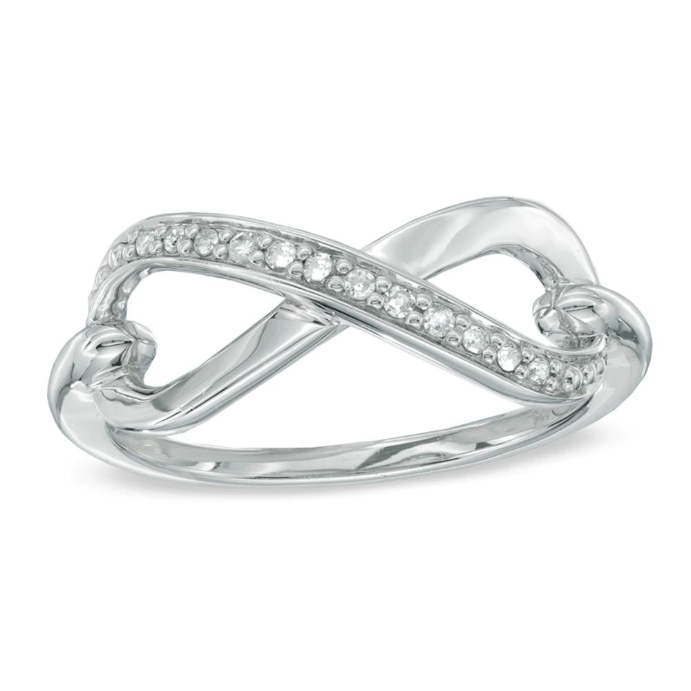 Diamond Accent Infinity Ring in Sterling Silver|Peoples Jewellers