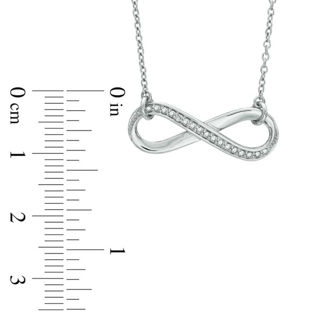 0.09 CT. T.W. Diamond Sideways Infinity Necklace in Sterling Silver