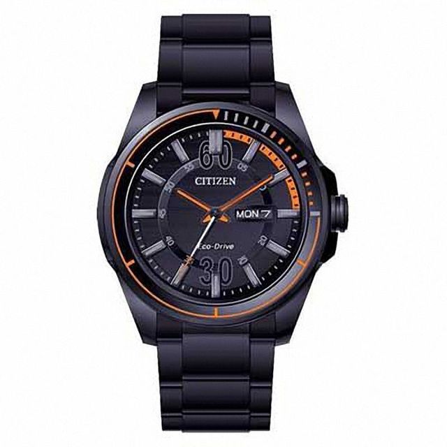 Men's Drive from Citizen Eco-Drive® HTM Watch with Black Dial (Model: AW0038-53E)|Peoples Jewellers