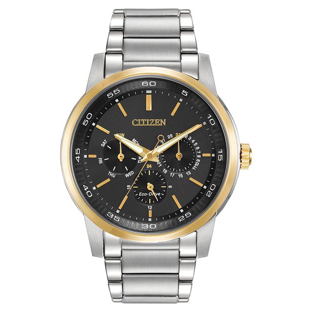 Men's Citizen Eco-Drive® Chronograph Watch with Black Dial (Model: BU2014-56E)|Peoples Jewellers