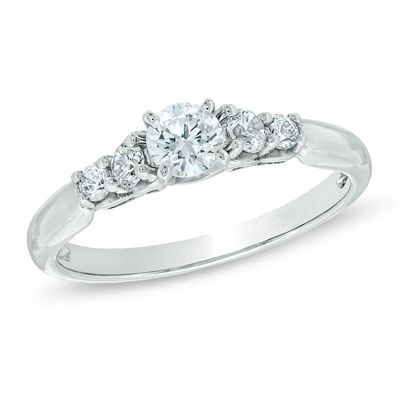 Celebration Canadian Lux® 0.57 CT. T.W. Certified Diamond Engagement Ring in 18K White Gold (I/SI2)|Peoples Jewellers