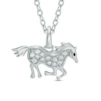 0.04 CT. T.W. Diamond Galloping Horse Pendant in Sterling Silver|Peoples Jewellers