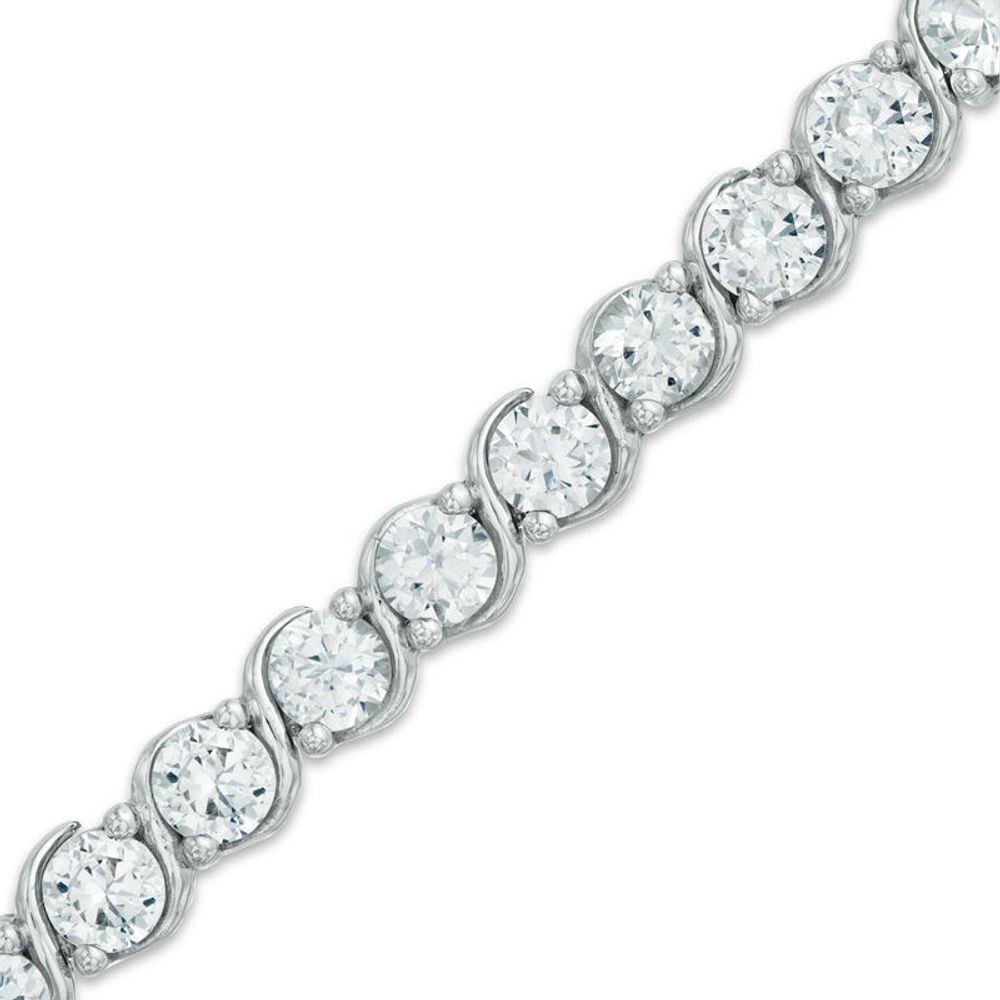 3.5mm Lab-Created White Sapphire Tennis Bracelet in Sterling Silver - 7.25"|Peoples Jewellers