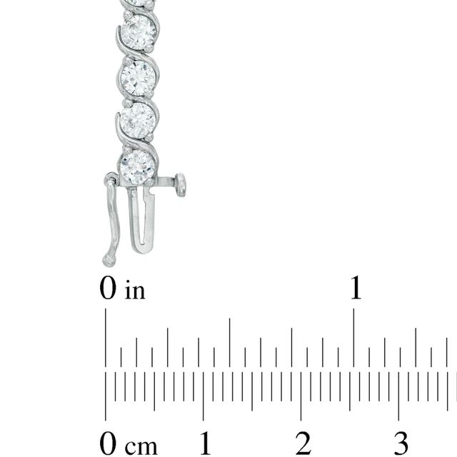 3.5mm Lab-Created White Sapphire Tennis Bracelet in Sterling Silver - 7.25"|Peoples Jewellers