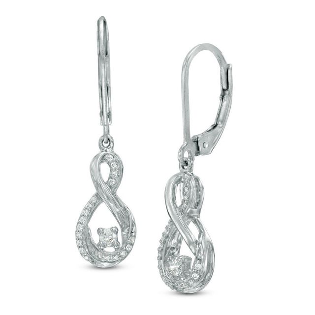 0.25 CT. T.W. Certified Canadian Diamond Infinity Drop Earrings in Sterling Silver (I/I2)|Peoples Jewellers