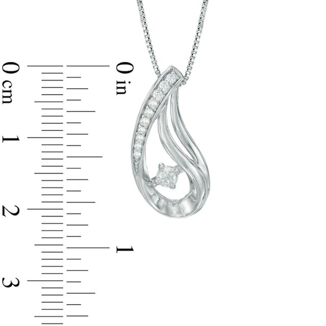 0.18 CT. T.W. Certified Canadian Diamond Abstract Teardrop Pendant in Sterling Silver (I/I2)|Peoples Jewellers