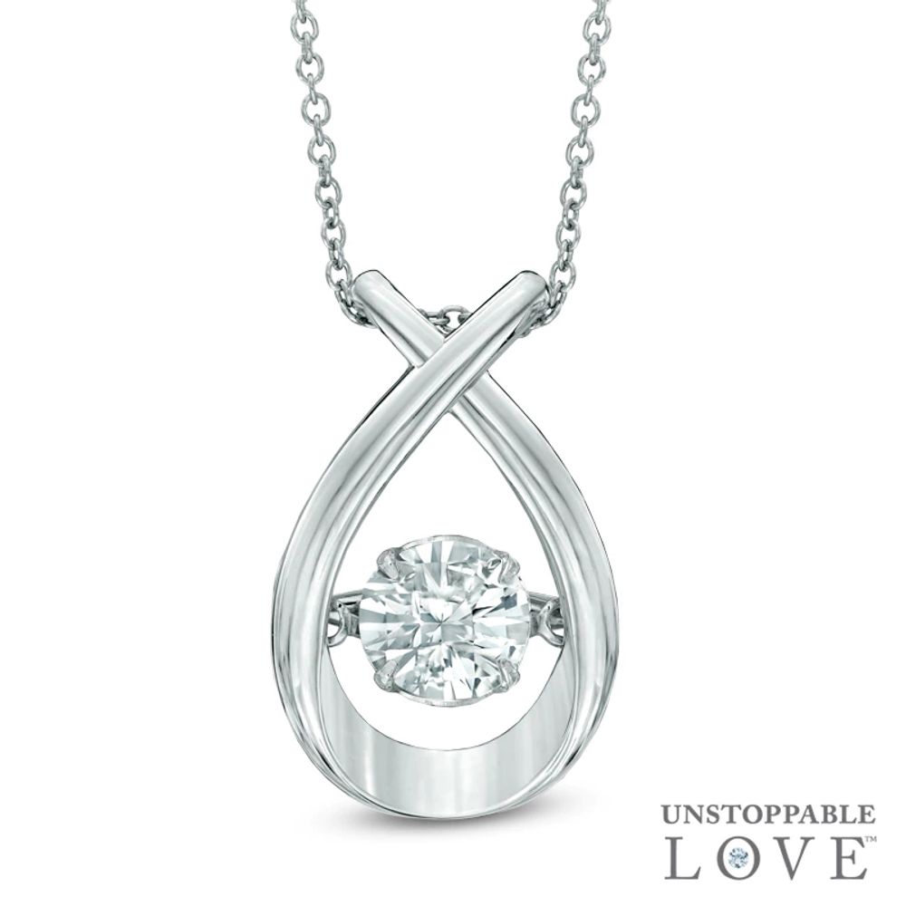6.0mm Lab-Created White Sapphire Pendant in Sterling Silver|Peoples Jewellers