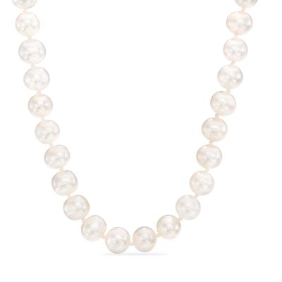 7.0-8.0mm Freshwater Cultured Pearl Strand Necklace with 14K Gold Clasp|Peoples Jewellers