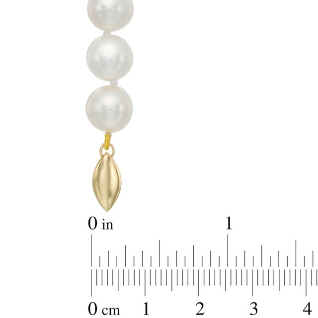 8.0-10.0mm Freshwater Cultured Pearl Graduated Strand Necklace with 14K Gold Clasp|Peoples Jewellers