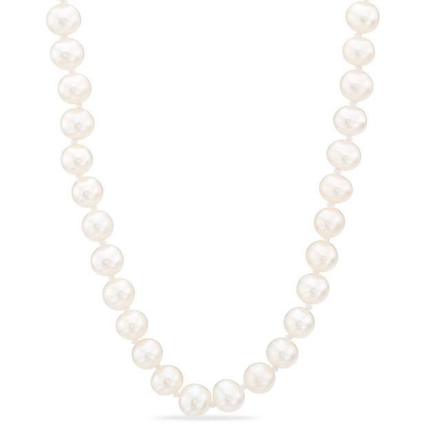 5.0-6.0mm Freshwater Cultured Pearl Strand Necklace with 14K Gold Clasp-16"|Peoples Jewellers