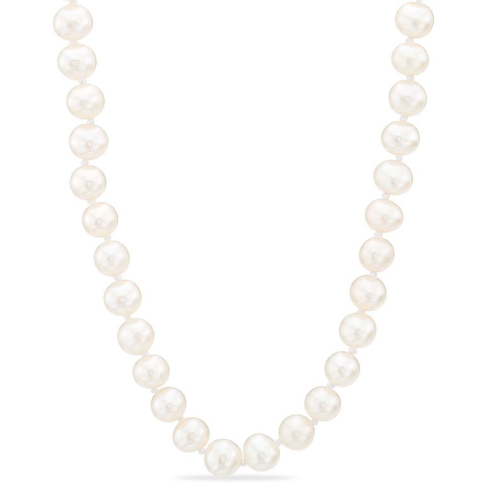 5.0-6.0mm Freshwater Cultured Pearl Strand Necklace with 14K Gold Clasp-16"|Peoples Jewellers
