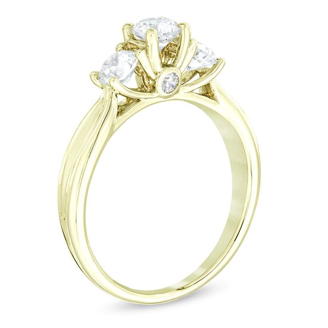 0.95 CT. T.W. Diamond Past Present Future® Engagement Ring in 14K Gold