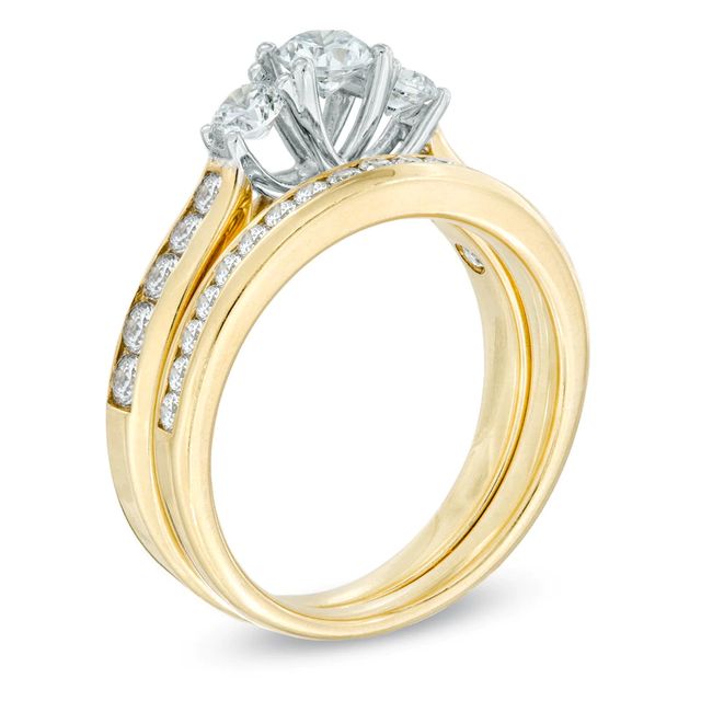 1.20 CT. T.W. Diamond Past Present Future Bridal Set in 14K Gold|Peoples Jewellers