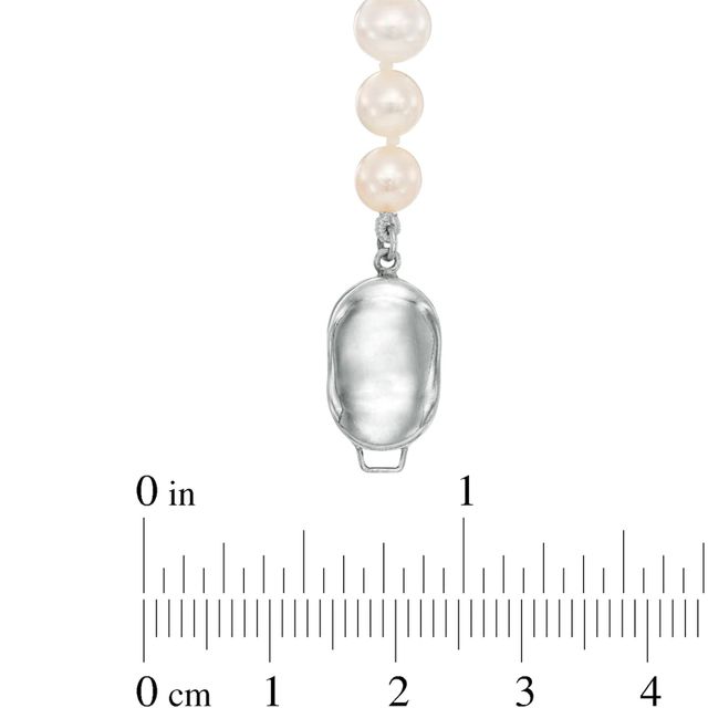 6.0-7.0mm Freshwater Cultured Pearl Strand Necklace with Sterling Silver Clasp-60"|Peoples Jewellers