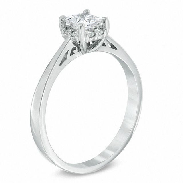 0.70 CT. T.W. Certified Canadian Princess-Cut Diamond Engagement Ring in 14K White Gold (I/I1)|Peoples Jewellers