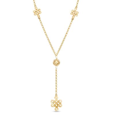 Mystic Knot Lariat-Style Necklace in 10K Gold - 17"|Peoples Jewellers