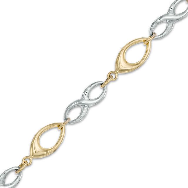 Infinity Link Bracelet in 10K Two-Tone Gold - 7.25"|Peoples Jewellers