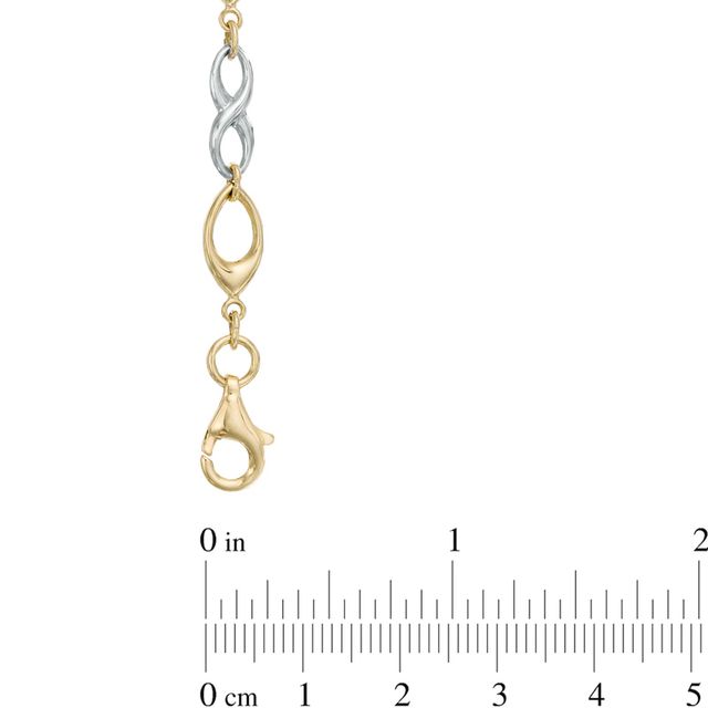 Infinity Link Bracelet in 10K Two-Tone Gold - 7.25"|Peoples Jewellers