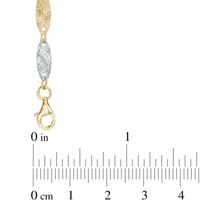 Textured Oblong Link Bracelet in 10K Two-Tone Gold - 7.5"|Peoples Jewellers