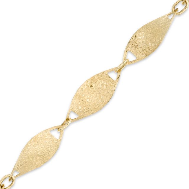 Ball and Oval Link Bracelet in 10kt Yellow Gold