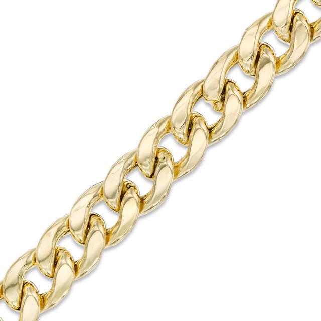 Men's 7.6mm Curb Chain Bracelet in Hollow 10K Gold - 8.5"|Peoples Jewellers