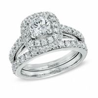2.00 CT. T.W. Diamond Frame Bridal Set in 14K White Gold|Peoples Jewellers