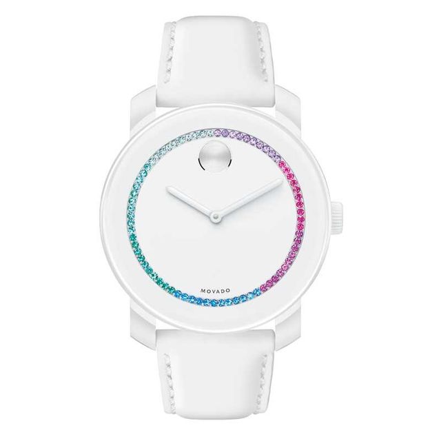 Ladies' Movado Bold® Multi-Colour Crystal Watch with White Dial (Model: 3600180)