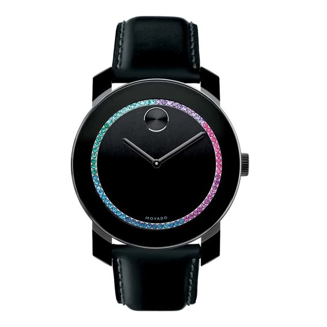 Ladies' Movado Bold® Multi-Colour Crystal Strap Watch with Black Dial (Model: 3600181)|Peoples Jewellers