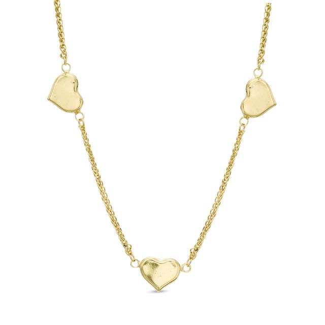 Triple Heart Necklace in 10K Gold|Peoples Jewellers