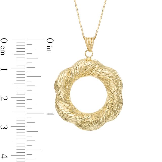 Diamond-Cut Circle Flower Pendant in 10K Gold|Peoples Jewellers