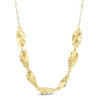 Curved Marquise Disc Necklace in 10K Gold|Peoples Jewellers