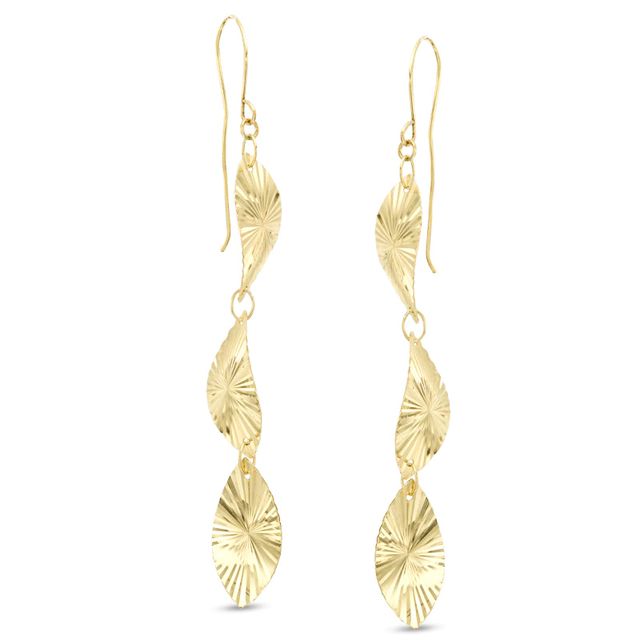 Diamond-Cut Sparkle Drop Earrings in 10K Gold|Peoples Jewellers