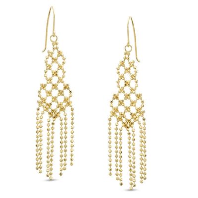 Beaded Chain Fringe Drop Earrings in 10K Gold|Peoples Jewellers