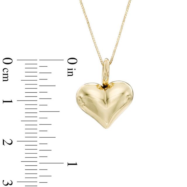 Puff Heart Pendant in 10K Gold - 17"|Peoples Jewellers