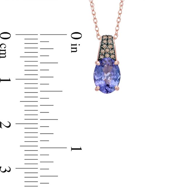 Oval Tanzanite and Enhanced Champagne Diamond Accent Pendant in 10K Rose Gold|Peoples Jewellers