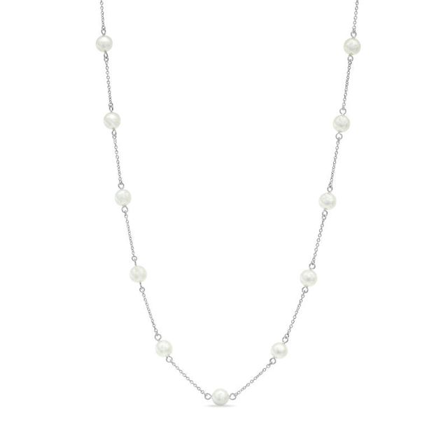 Blue Lagoon® by Mikimoto 5.0mm Akoya Cultured Pearl Necklace in 14K White Gold|Peoples Jewellers