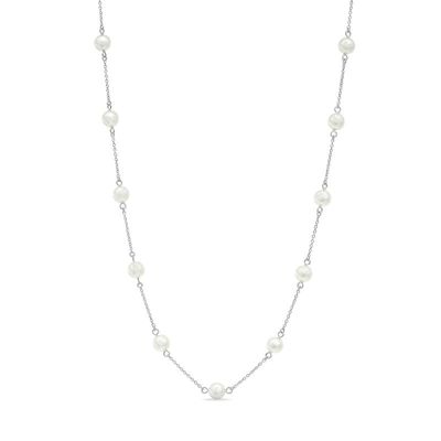 Blue Lagoon® by Mikimoto 5.0mm Akoya Cultured Pearl Necklace in 14K White Gold|Peoples Jewellers
