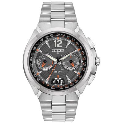 Men's Citizen Eco-Drive® Chronograph Satellite Wave-Air Watch with Black Dial (Model: CC1090-61E)|Peoples Jewellers