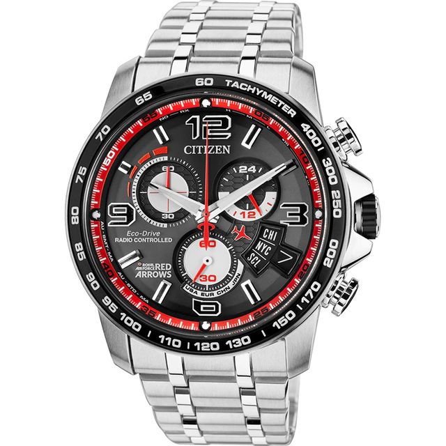 Men's Citizen Eco-Drive® Limited Edition Chronograph Time A-T Watch with Black Dial (Model: BY0104-51E)