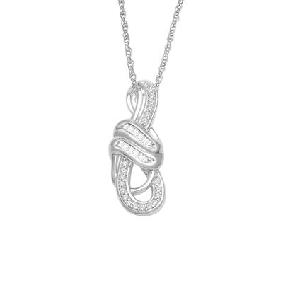 0.10 CT. T.W. Diamond Overlay Infinity Pendant in 10K White Gold|Peoples Jewellers