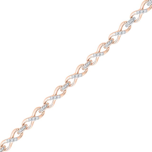 0.50 CT. T.W. Diamond Infinity Link Bracelet in 10K Rose Gold - 7.25"