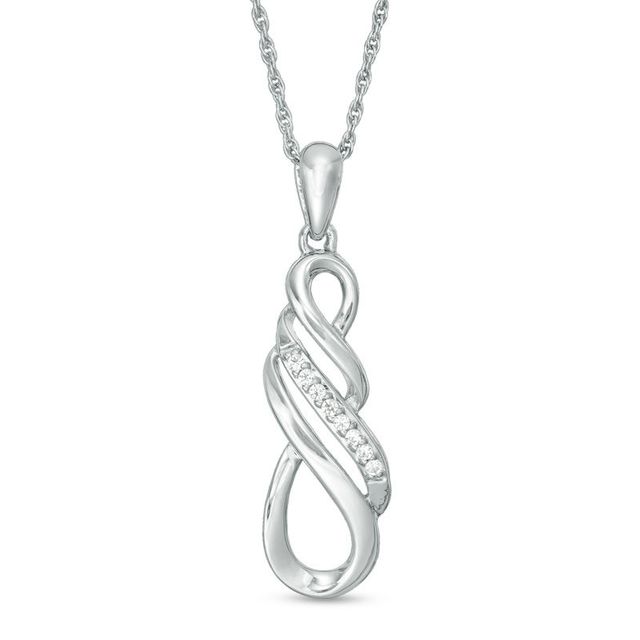 0.05 CT. T.W. Diamond Multi-Row Infinity Pendant in Sterling Silver|Peoples Jewellers