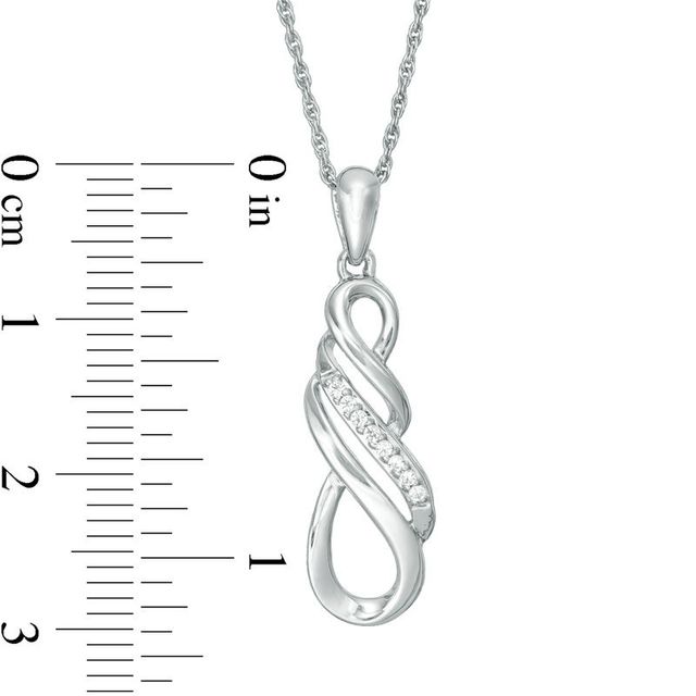 0.05 CT. T.W. Diamond Multi-Row Infinity Pendant in Sterling Silver